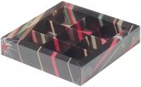 Упаковка для конфет 9 ячеек с прозрачной крышкой Космос 15,5х15,5х3 см