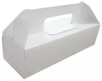 Упаковка для пирожных с ручкой Белая Fupeco 27,5х9х7,5 см