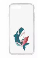 Чехол для iPhone 7 Plus/8 Plus Kruche Print Акула, противоударная пластиковая накладка с рисунком, силиконовый бампер с принтом и защитой камеры