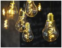 Электрогирлянда ретро лампы GLOW, 10 ламп, 50 тёплых жёлтых mini-LED огни, 3.6+5 м, уличная, STAR trading