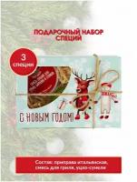 Набор специй подарочный на Новый год Веселый, вкусные подарки, приправа для супа, для мяса, для рыбы, для вторых блюд