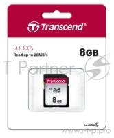 Карта памяти Ts8gsdc300s Transcend 8GB Sdhc Class 10 Uhs-i U1 R95, W45MB/s