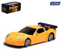 Машина металлическая CHEVROLET CORVETTE C6-R, 1:64, цвет жёлтый