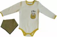 Боди Pino Baby, комплект из 2 шт., размер 68/3-6, желтый, белый