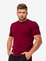 Однотонная футболка мужская хлопок базовая для мужчин HappyFox, HF9111 размер 52, цвет бордовый