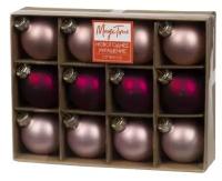 Набор елочных шаров Феникс Present Розовые оттенки, 4 см, 12 шт
