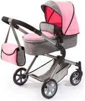 Детская коляска для кукол Bayer Dolls Pram City Neo (серо-розовая) 18125AA