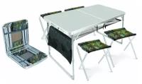 Комплект складной походной мебели Nika ССТ-К3 (стол+4 стула), металлик/хант
