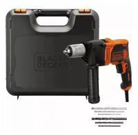 Ударная дрель Omega, 850 Вт, BLACK+DECKER BEH850K-QS БЗП + набор сверел, кейс