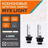 Ксеноновые лампы для автомобиля MYX Light D2S, 12V, 35W, 6000K, пластиковый цоколь, 2шт