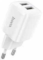 Адаптер питания Hoco N8 Briar dual port charger с кабелем MicroUSB (2USB: 5V max 2.4A) Белый