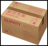 Коробка перчаток GLOVITY из нитрила 1000 штук 10 упаковок по 100 перчаток (розовые размер M)