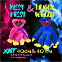 Huggy Wuggy Набор из 2 мягких игрушек из игры Poppy Playtime. Розовый, синий