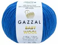 Пряжа Gazzal Baby Wool синий (802), 40%шерсть мериноса/20%кашемирПА/40%акрил, 175м, 50г, 1шт