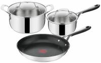 Набор посуды Tefal Jamie Oliver Kitchen Essentials E314S574, 5 предметов, кастрюля с крышкой 20 см, ковш с крышкой 16 см, сковорода 28 см