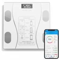 Напольные умные весы c bmi, электронные напольные весы для Xiaomi, iPhone, Android, белые