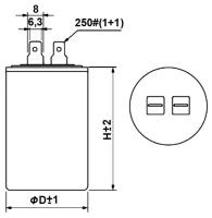 Пусковой конденсатор CBB60 50uF 450V / SAIFU