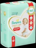 Pampers Premium Care трусики 6, 15+ кг, 18 шт., белый