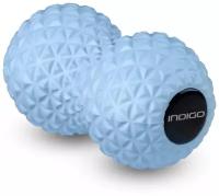 Мячик массажный двойной для йоги INDIGO IN277 Голубой 17*8,5 см