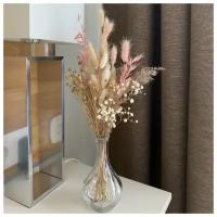 Долговечный букет сухоцветов Стабилизированные цветы Букет для вазы(лагурус, эвкалипт, лен, рожь, пшеница)для декора и интерьера