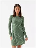 платье женское befree, цвет: зеленый принт, размер: M