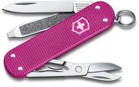 Нож-брелок Victorinox Classic SD Alox Colors Flamingo Party, 58 мм, 5 функций, лиловый