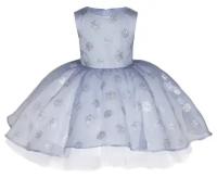 Платье-пачка Андерсен, нарядное, флористический принт, размер 116, серебряный