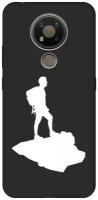 Матовый чехол Trekking W для Nokia 3.4 / Нокиа 3.4 с 3D эффектом черный