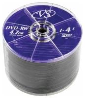 Диски DVD-RW VS 4,7 Gb 4x, комплект 50 шт Bulk, VSDVDRWB5001