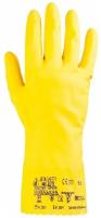 Перчатки химические латексные с хлопковым напылением JL711(Y), размер 9/L, желтые, Jeta Safety