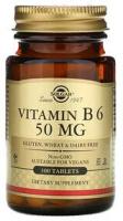 Solgar Vitamin B-6 Piridoxine HCI 50 мг (Витамин Б-6 Пиридоксин гидрохлорид) 100 таблеток (Solgar)