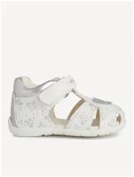 туфли летние открытые GEOX для девочек B ELTHAN GIRL цвет белый с серебром, размер 19