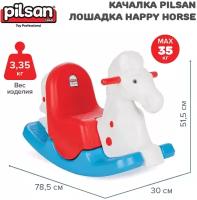 Качалка Pilsan Лошадка Happy Horse белый, голубой, красный