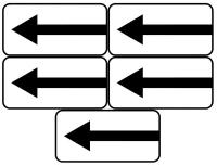 Дорожный знак, наклейка/маска (без светоотражения) 8.3.2 Haпpaвлeниe дeйcтвия Размер 450x900 мм 5 шт