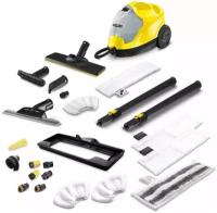 Пароочиститель KARCHER SC 4 EasyFix + аксессуары VELER: насадка для окон, для ковров, 6 щеток, скребок, мощное сопло, 2 обтяжки, 2 салфетки для пола, 1 абразивная