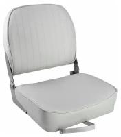 Кресло складное мягкое ECONOMY с низкой спинкой, цвет серый для лодки / катера