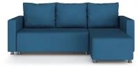 Угловой диван-кровать PUSHE, раскладной, Каир Lux 2, универсальный угол, велюр, бирюзовый