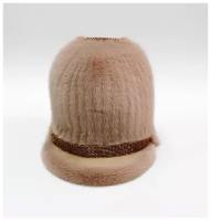 Кепка шлем зимняя, шерсть, подкладка, размер 58 - 59, экрю