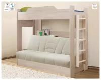 Двухъярусная кровать с диваном Боннель Боровичи-мебель, шимо светлый