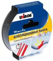 Unibob Изолента самослипающаяся, пвх, 19 мм x 5 м, черная