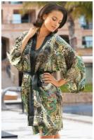Короткий классический халат-кимоно Fiorenza (разноцветный / S-M-L)