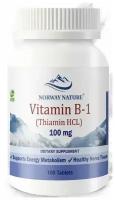 Vitamin B-1 Thiamin HCL 100 мг (Витамин Б-1 Тиамин Гидрохлорид) 100 таблеток (Norway Nature)