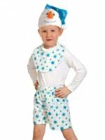 Снеговик лайт манишка карнавалофф карнавальный костюм детский рост 92-116 см