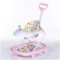 Ходунки с родительской ручкой управления Babyhit Jolly Walk XT, розовый