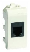 Розетка компьютерная СП Brava 1мод. RJ45 CAT.6 экран бел., DKC 76668B (1 шт.)