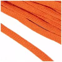 Шнур плоский х/б 12мм турецкое плетение цв.008 оранжевый уп.50 м
