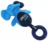 Игрушка JOYSER Puppy Слоник с резиновым кольцом и пищалкой S/M голубой, 21 см