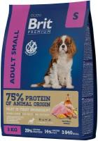 Brit Premium Dog Adult Small для взрослых собак мелких пород Курица, 3 кг