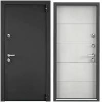 Дверь входная для дома металлическая Torex Snegir PRO MP 950х2050 см, открывание вправо, тепло-шумоизоляция, терморазрыв, антикорозийная защита, 2 замка 4-ого и 3-ого класса защиты,графит/бетон