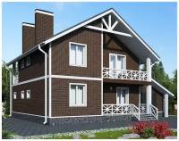 (208м2, 15х11м) Готовый проект двухэтажного дома из газобетона с гаражом и балконом - AS-272-7